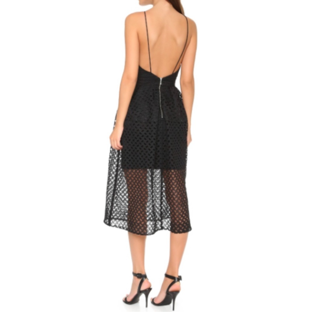 NICHOLAS Black Lattice Ball Dress Size 8 holiday open party formal - Picture 3 of 14